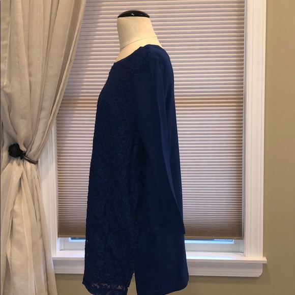 Nwot Woman Within Lace Front Knit Tunic - Picture 3 of 7